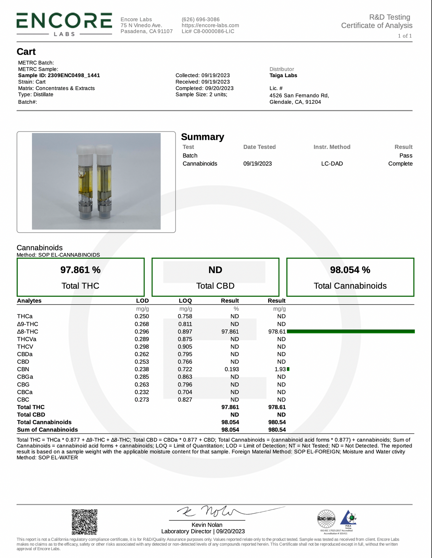 Delta 8 Vape Cartridge - 1 Gram - Gorilla Glue #4