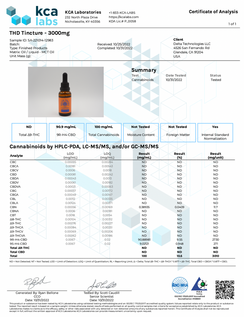 THD Tincture - 3000mg